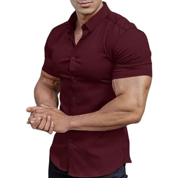Herren Kurzarm-Cardigan aus Polyester – Leichtes Freizeitshirt in vielen Farben