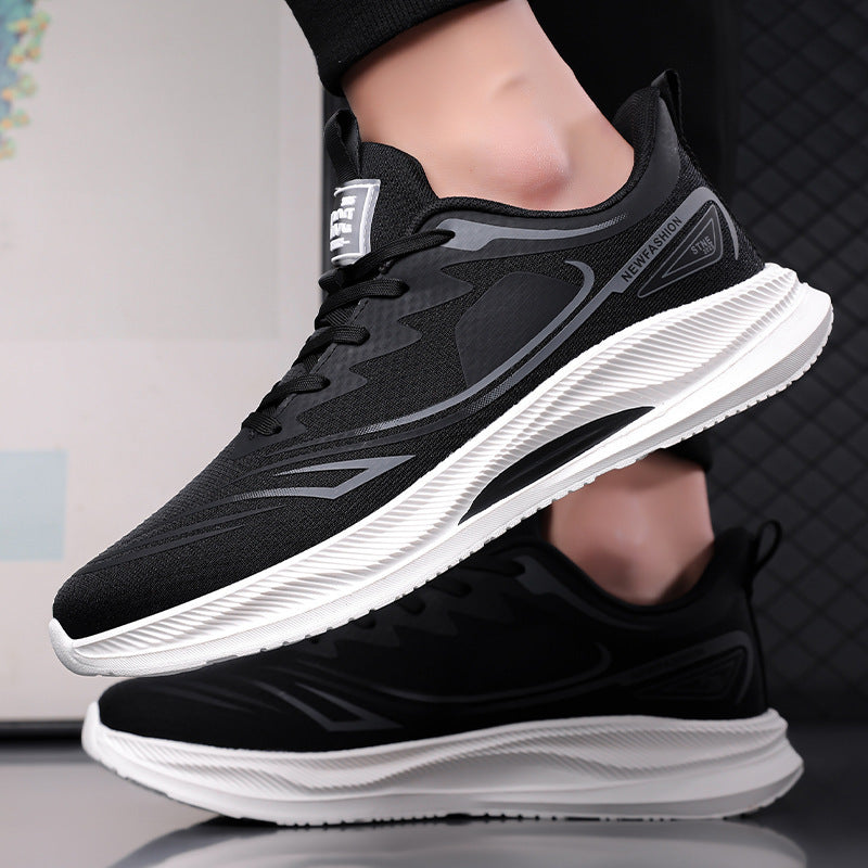 Sommerliche neue Fly-Herrenschuhe aus atmungsaktivem, leichtem und dünnem Mesh-Gewebe – ideal für Freizeit und Freizeit.