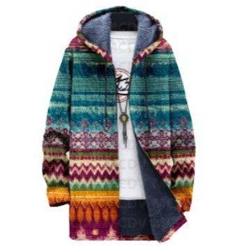 Herren-Freizeitjacke mit Digitaldruck und Samt