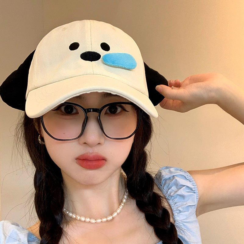 Niedliche Baseballcap mit 3D-Schniefwelpe – Ideal für Outdoor & Fotos