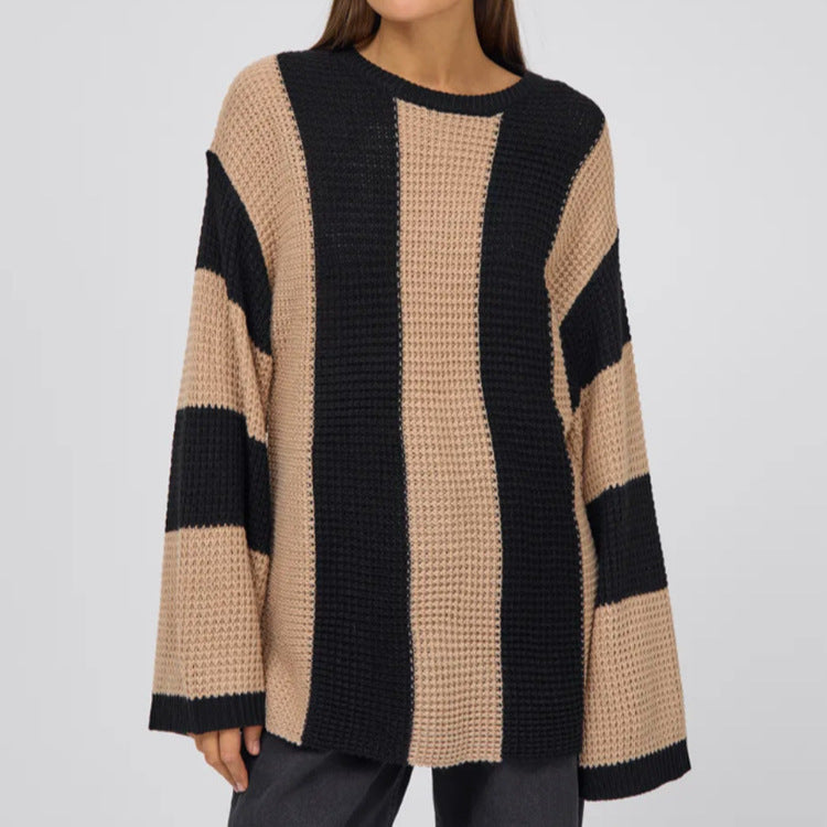 Lässiger, lockerer europäischer und amerikanischer Pullover für Damen