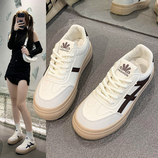 Lackleder Schnürschuhe aus Kunstleder mit flacher Sohle, Größen 35–40