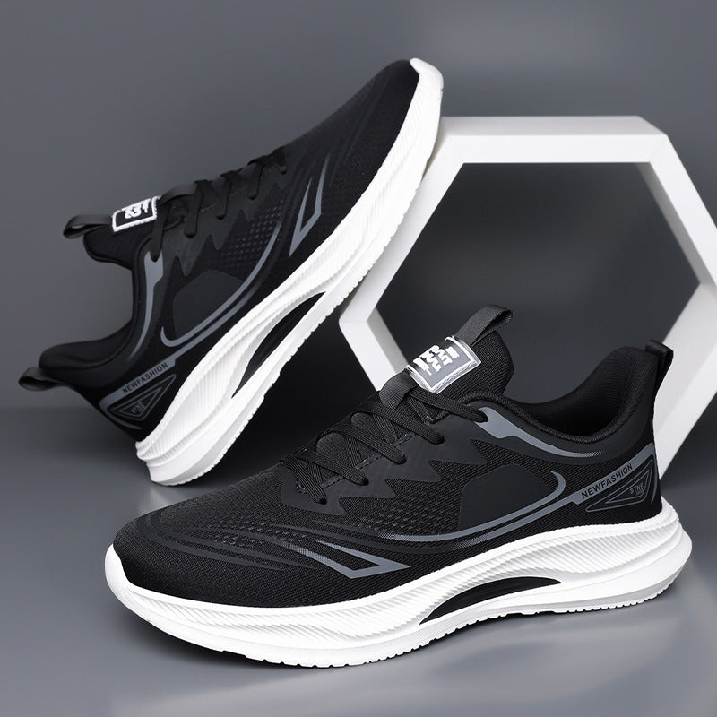 Sommerliche neue Fly-Herrenschuhe aus atmungsaktivem, leichtem und dünnem Mesh-Gewebe – ideal für Freizeit und Freizeit.