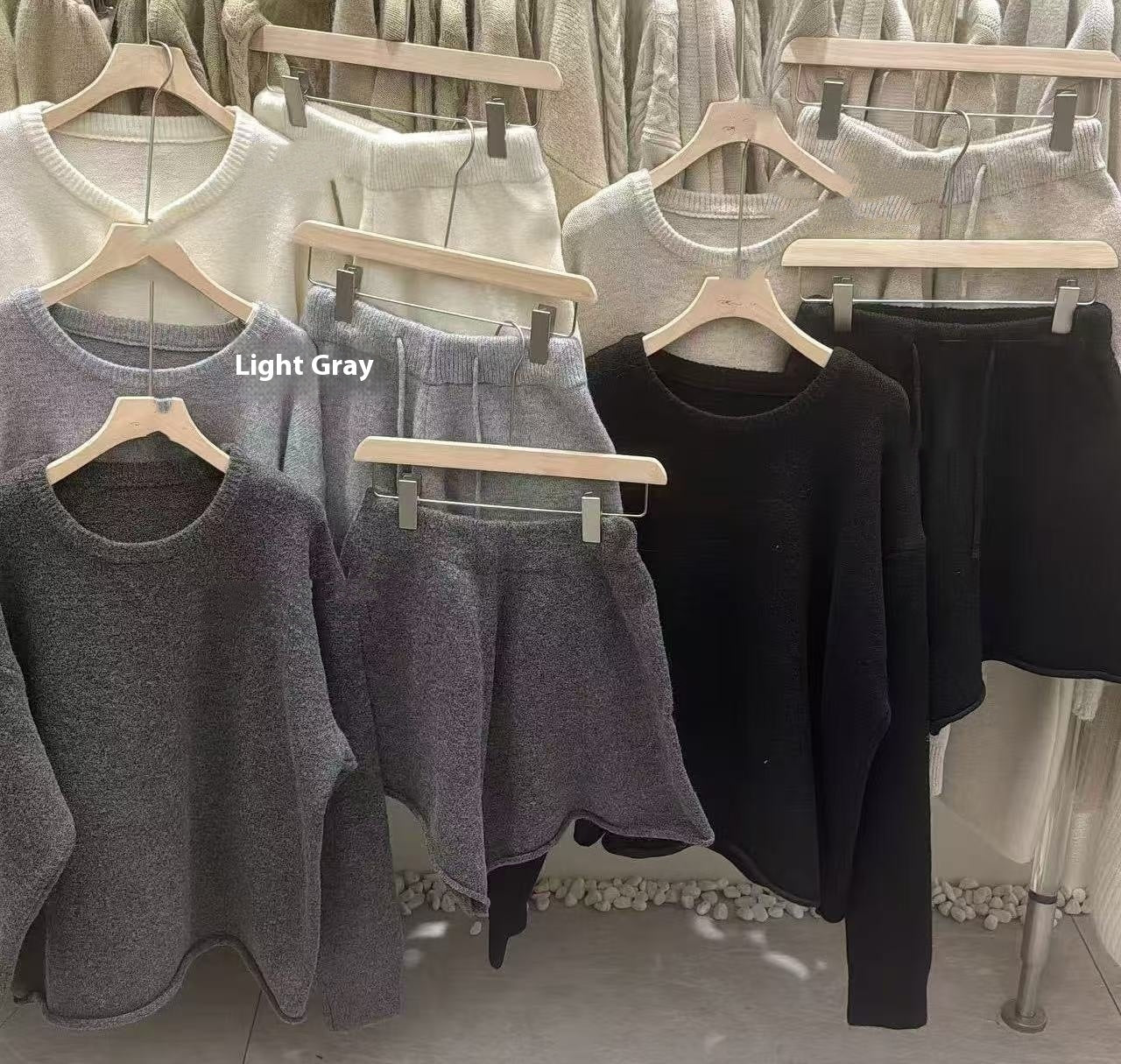 Gemütliches Damen Zweiteiler-Set aus Strick – Sweater & Shorts, One Size