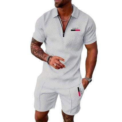 Herren Casual Beach Set – Karomuster Shirt + Shorts