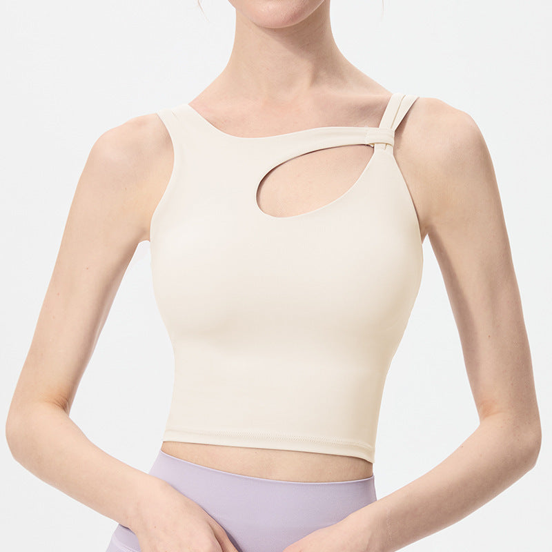 Yoga-Kleidung mit Brustpolster, stoßfestem BH, Fitnessweste