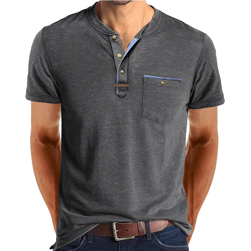 Herren Kurzarmshirt im Henley-Stil