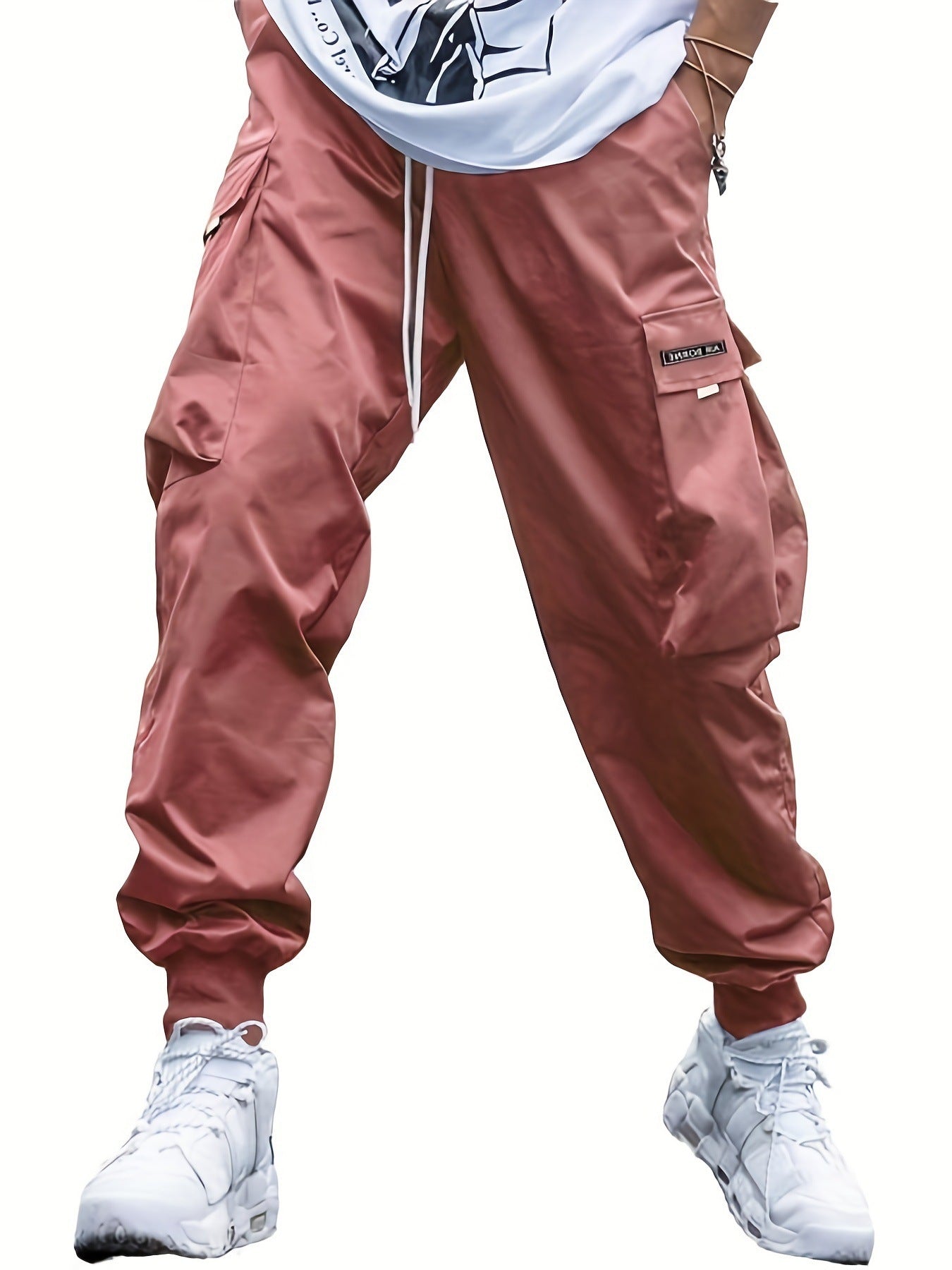 Cargohose mit mehreren Taschen, Herren-Freizeithose mit Kordelzug im Hip-Hop-Stil, Outdoor-Streetwear-Sporthose