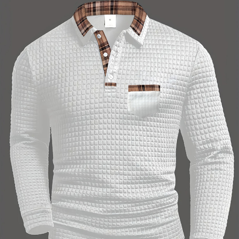 Herren Karierte Freizeitjacke aus Polyester – Leichte Übergangsjacke