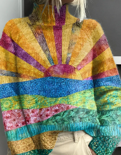 Lässiger Cardigan mit abstraktem Print für Damen