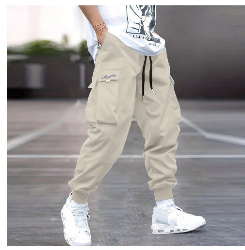 Cargohose mit mehreren Taschen, Herren-Freizeithose mit Kordelzug im Hip-Hop-Stil, Outdoor-Streetwear-Sporthose