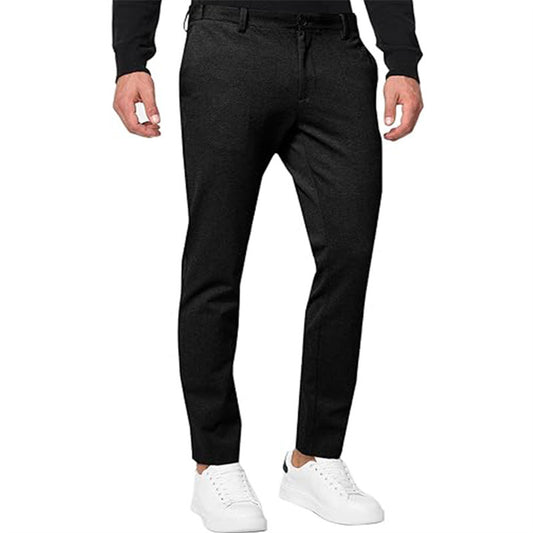 Herren Chino Slim-Fit, einfarbig, Stretch, Falten, schmal zulaufende Freizeithose