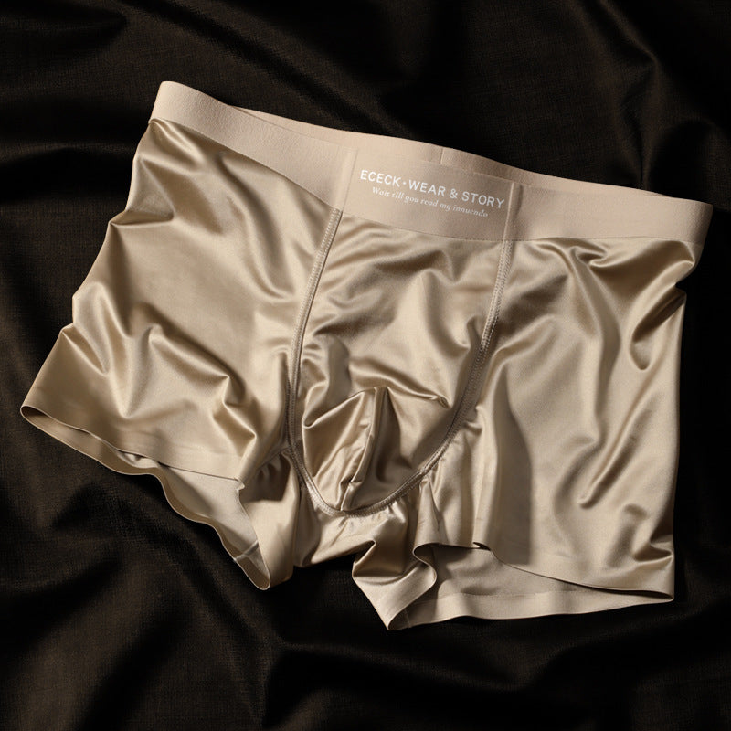 Hochwertige Herren-Unterwäsche aus Eisseide mit Farbblockmuster