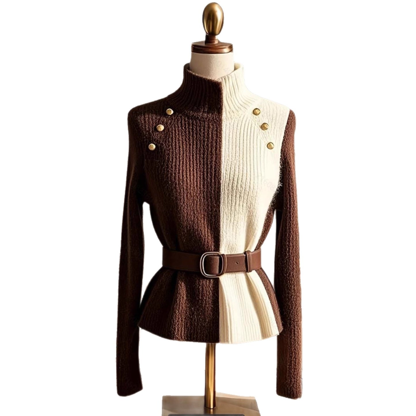 Damen-Strickpullover in Coffee – Klassischer Pullover, S–XL