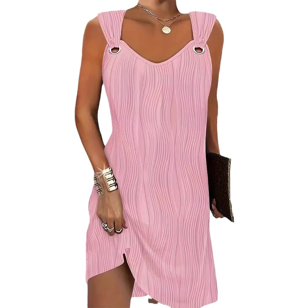 Damen Sommerkleid – Wasserwellen-Optik, ärmellos