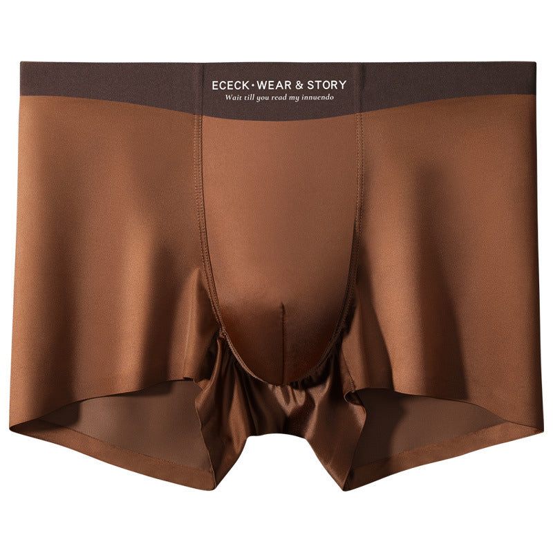 Hochwertige Herren-Unterwäsche aus Eisseide mit Farbblockmuster