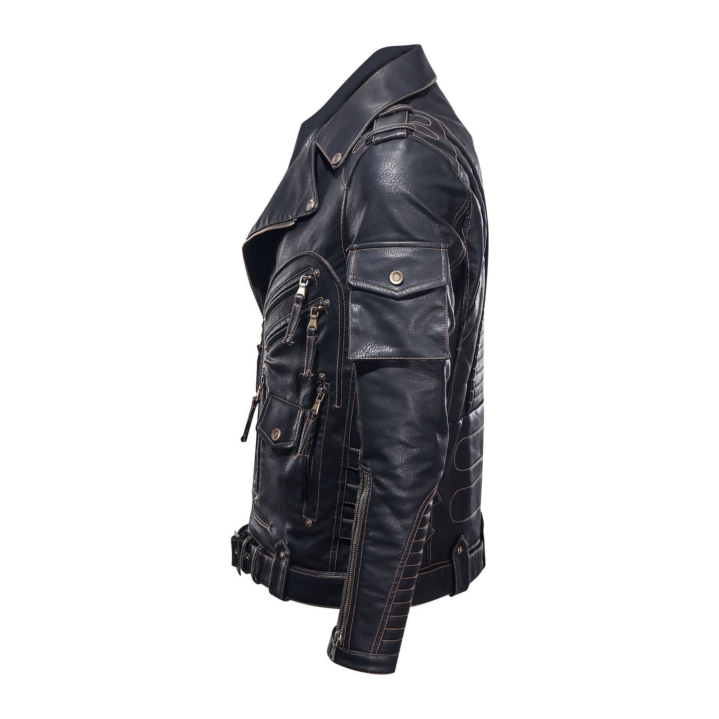 Motorcycle Leather Jacket, Punk Style PU Jacket