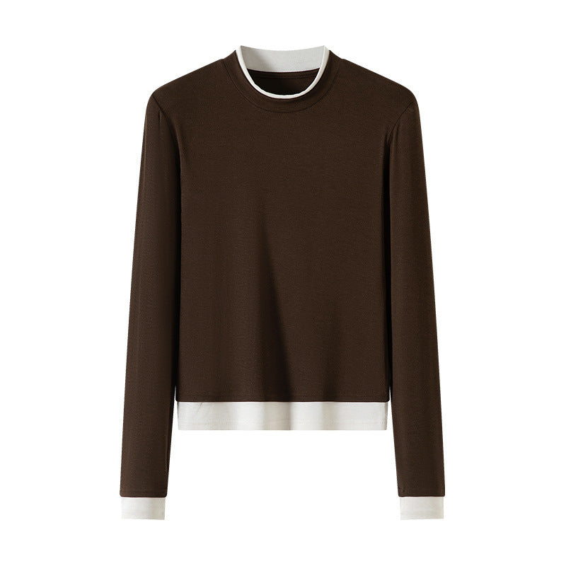 Lyocell-Acetat Fake Zweiteiler Rundhals Unterhemd