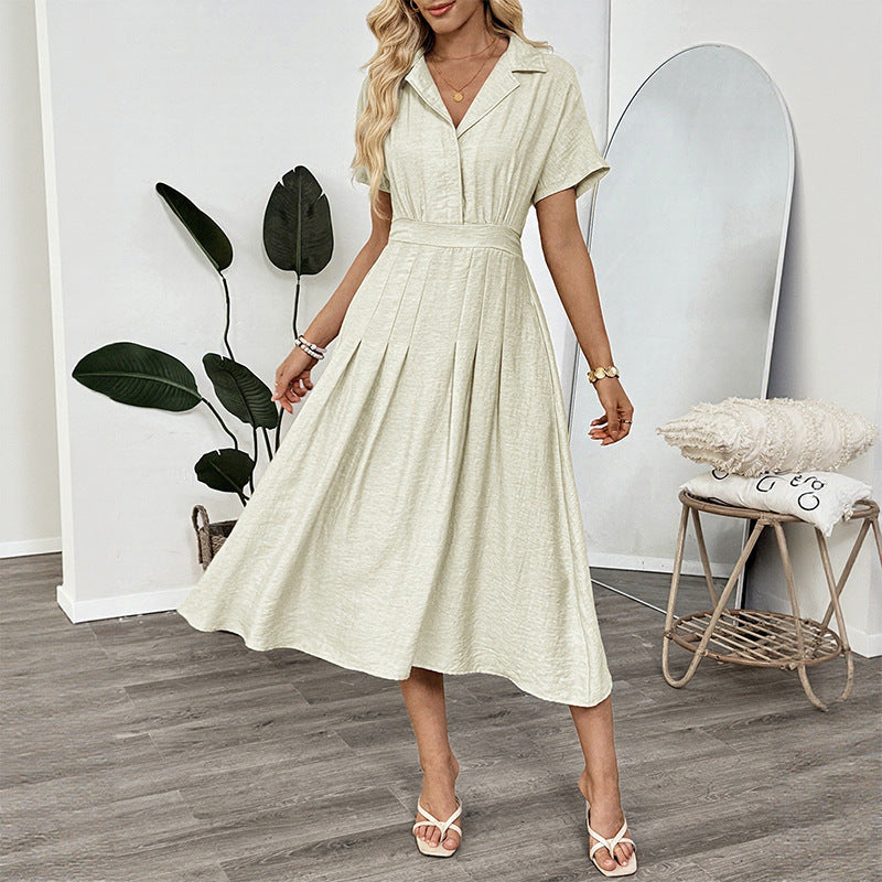 Hellgrünes Twill-Kleid im Commuter-Stil, Basic, S–XL