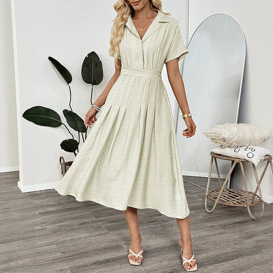 Hellgrünes Twill-Kleid im Commuter-Stil, Basic, S–XL