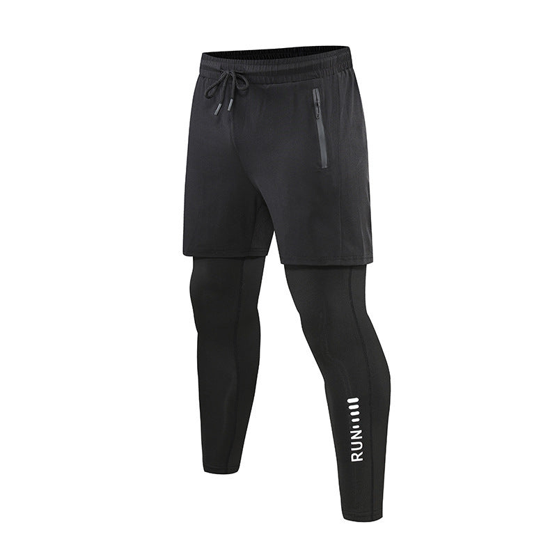 Herren Kompressions-Sportleggings mit Polster – Schwarz/Grau (S–3XL)