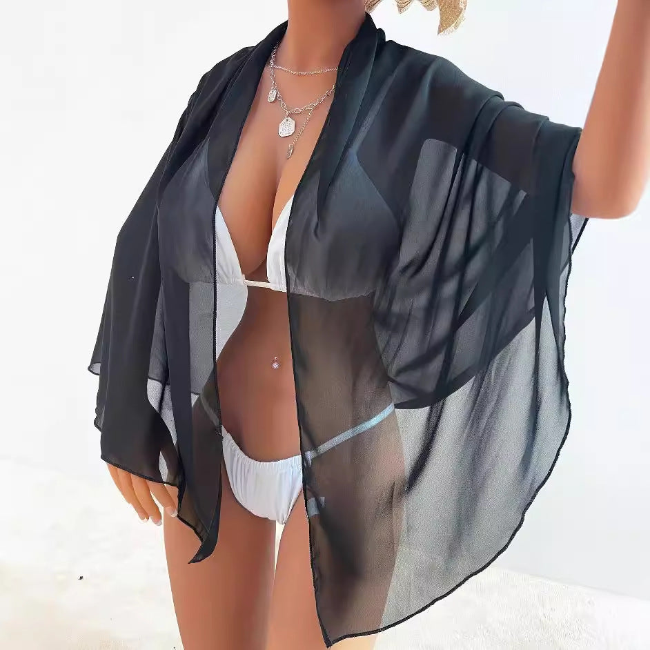 Unifarbener Damenrock aus Polyester in Weiß oder Schwarz