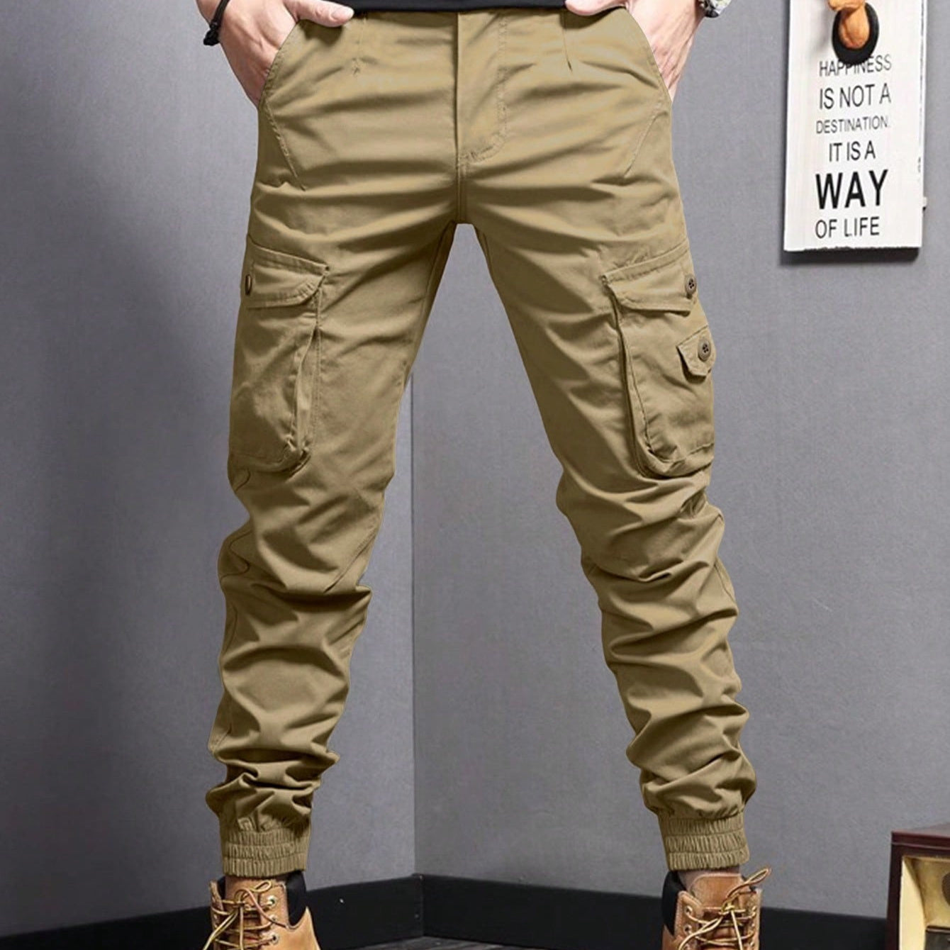 American-Retro-Hose aus Polyester im Straight Fit