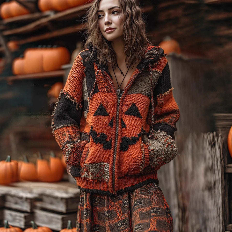 Halloween-Strickpullover im europäischen und amerikanischen Stil