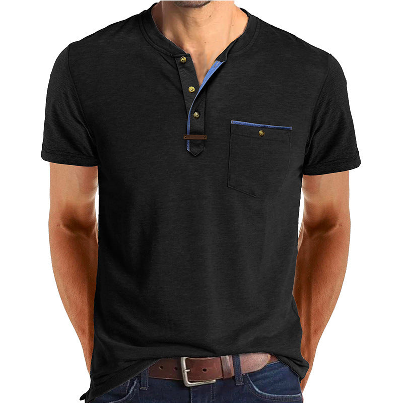 Herren Kurzarmshirt im Henley-Stil
