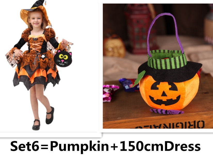 Halloween-Kinderkostüm Cosplay Hexenprinzessinnenkleid