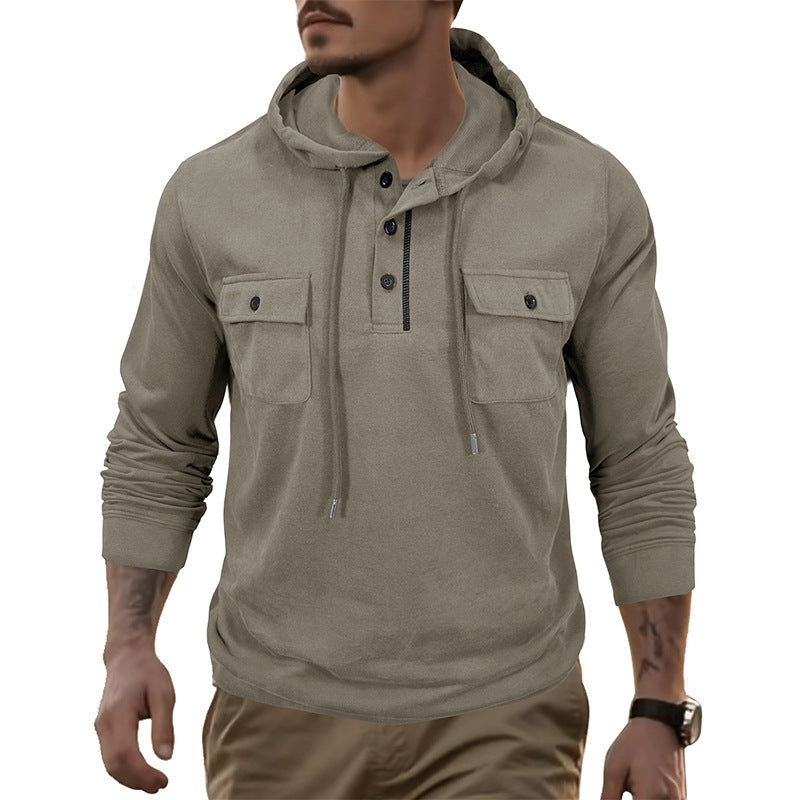 Herren-Kapuzenpullover aus Baumwollmix mit langer Ärmel