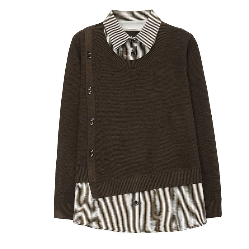 Lockeres Viskose-Langarmshirt in Naturtönen – One Size