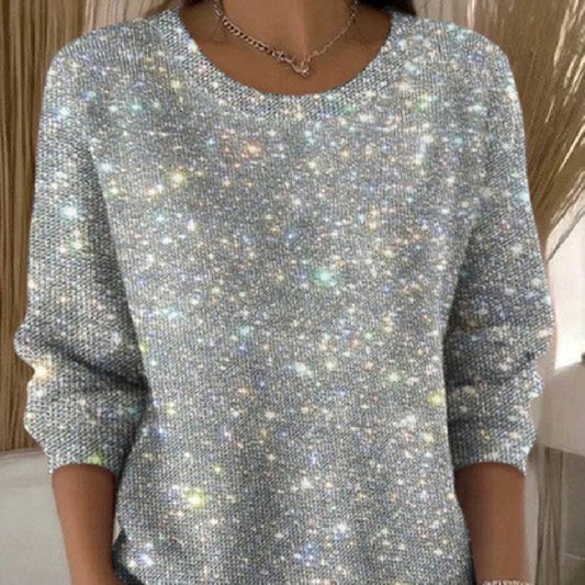 Damen-Rundhalspullover mit Rautenmuster