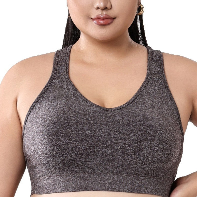 Braunes Trägertop mit festen Trägern aus Nylon in Plusgrößen