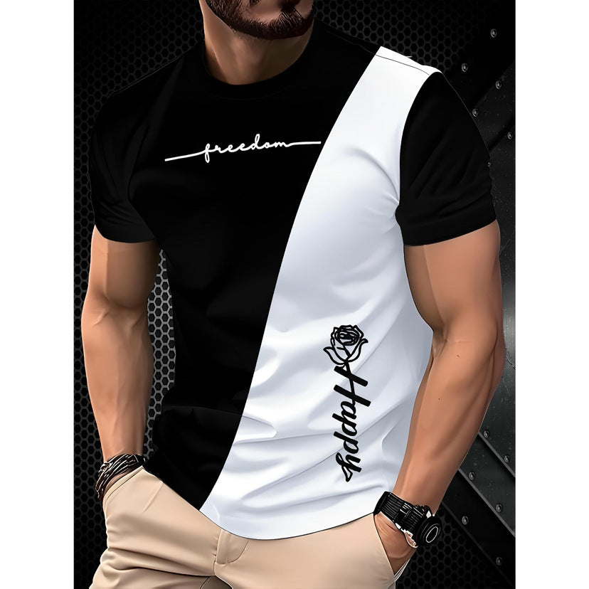 Herren Kurzarm-T-Shirt Business Casual Serie Digitaler 3D-Druck