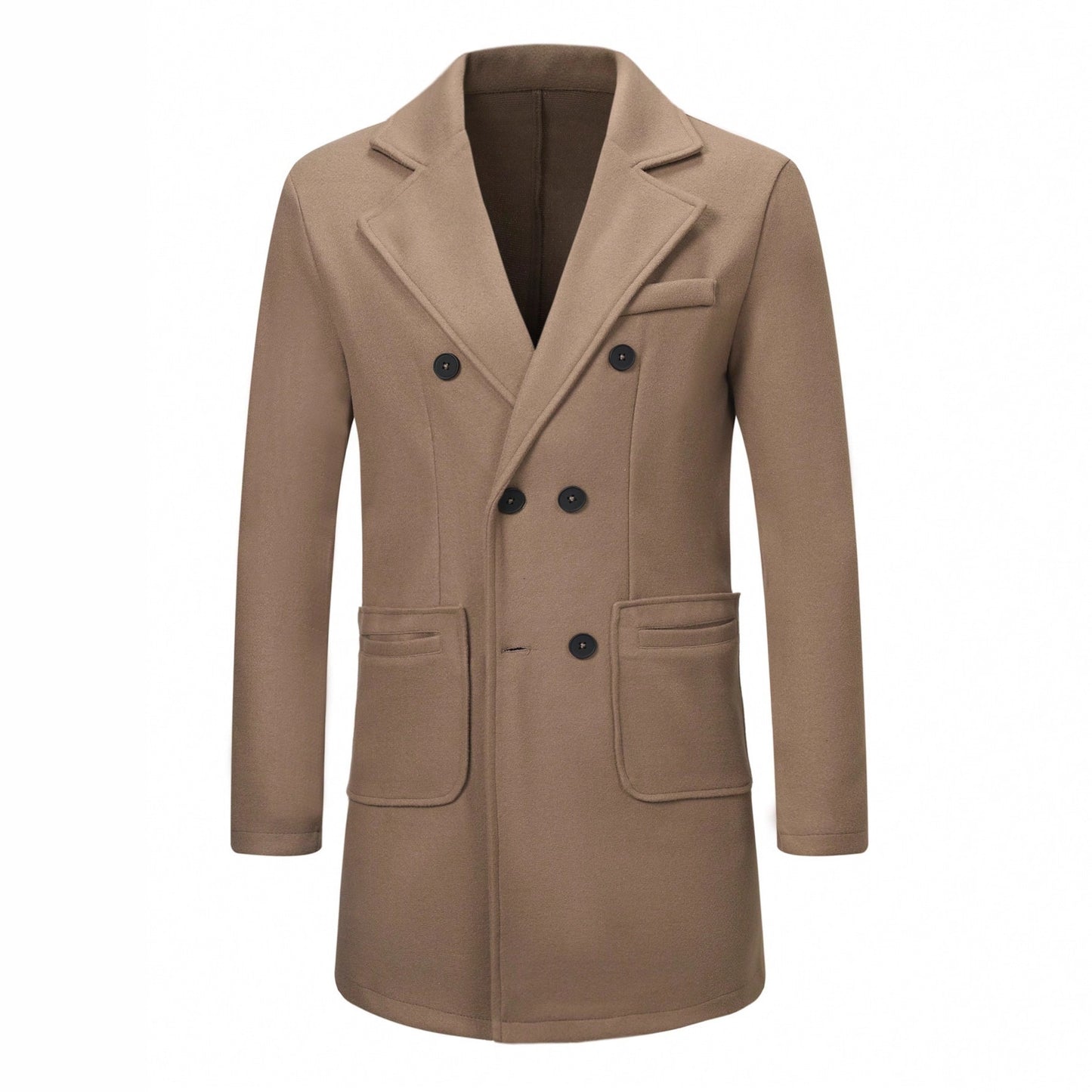 Herren-Wollmantel, Wollmantel, lässiger Trenchcoat