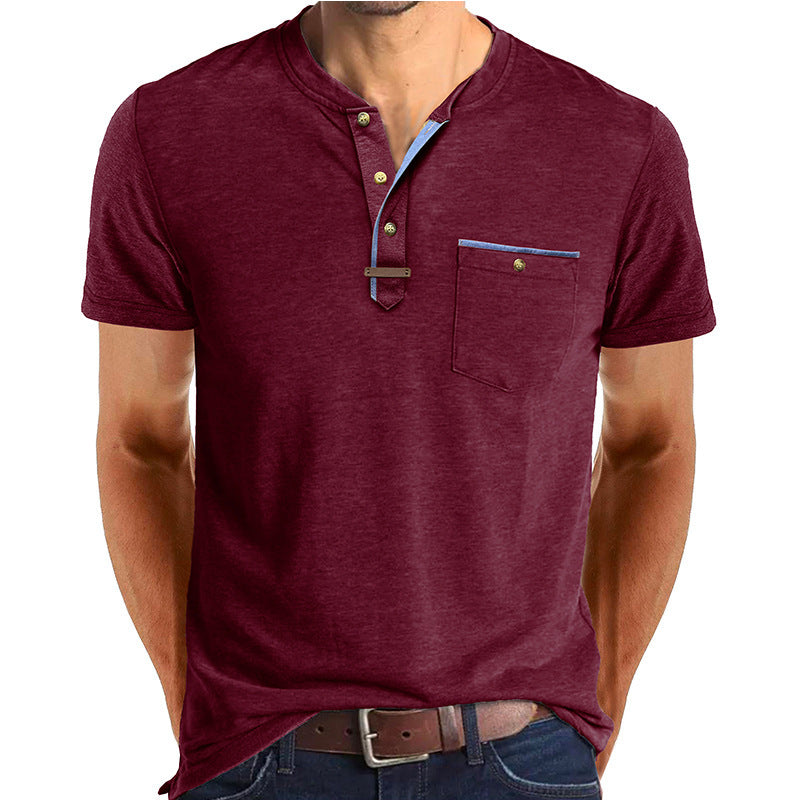 Herren Kurzarmshirt im Henley-Stil