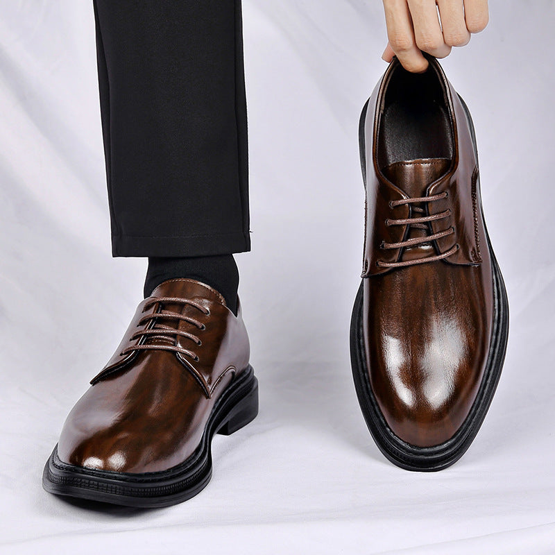 Herren-Anzugschuhe aus Leder, Herbst- und Winterkleidung, Hochzeitsschuhe, Bräutigam-Schnürschuhe