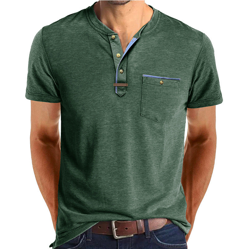 Herren Kurzarmshirt im Henley-Stil