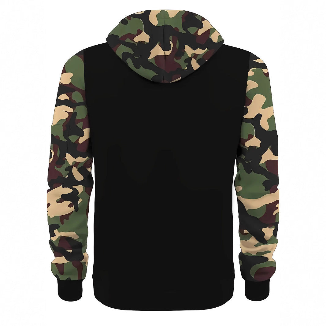 Herren Camouflage Hoodie – Vintage Zip Sweatjacke