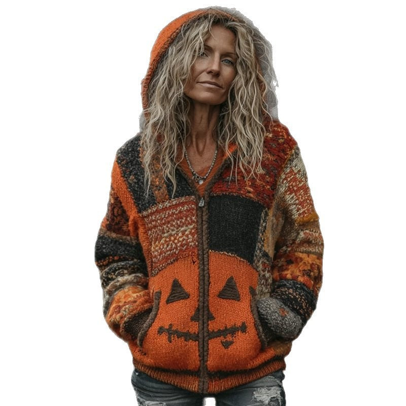 Halloween-Strickpullover im europäischen und amerikanischen Stil