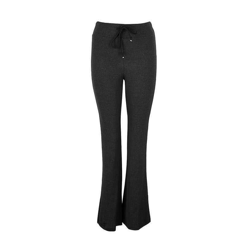 Schwarze Casual-Polyesterhose mit Kordelzug & weitem Schnitt, S–L