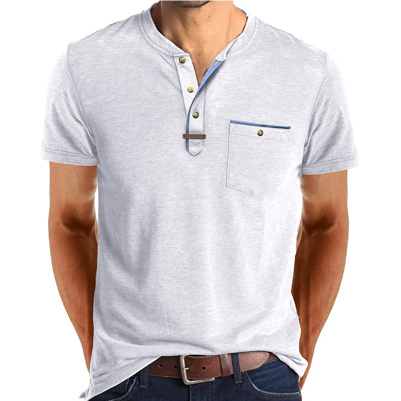 Herren Kurzarmshirt im Henley-Stil