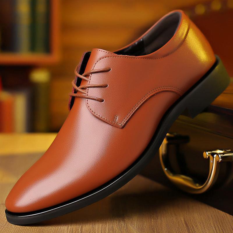 Elegante Spitzschuhe mit Leder-Zehenkappe, Schwarz/Braun, Größen 38–46