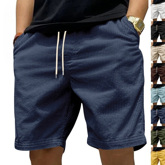 Neue, lässige Herren-Shorts aus dünnem Cord, die zu jedem Outfit passen