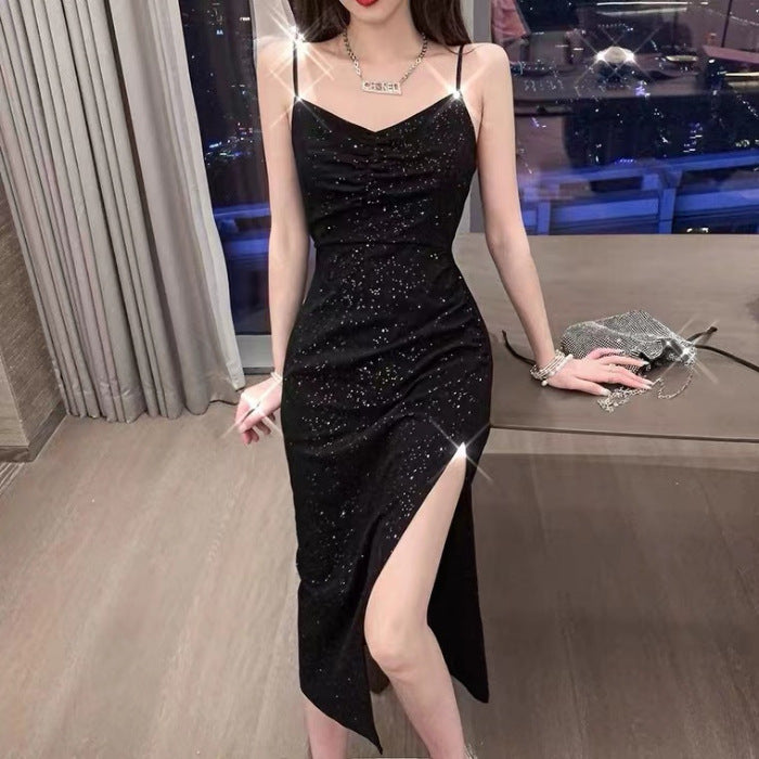 Elegantes Damenkleid – Französische Träger und Slimming Effekt