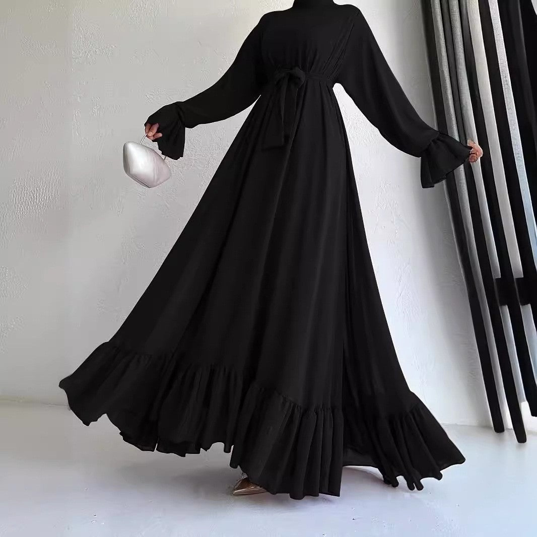 Elegantes High-Waist Maxikleid mit Glockenärmeln, S–XXL