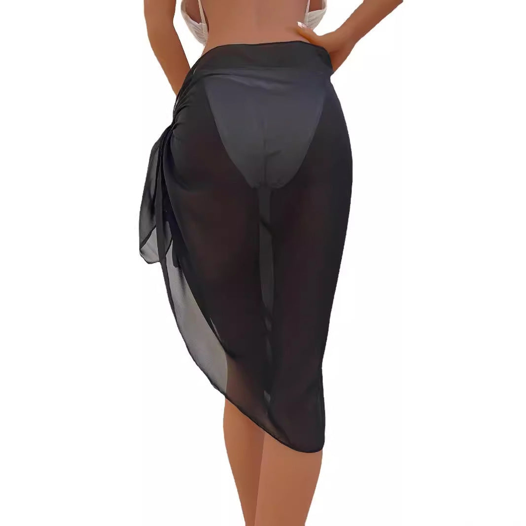 Unifarbener Damenrock aus Polyester in Weiß oder Schwarz