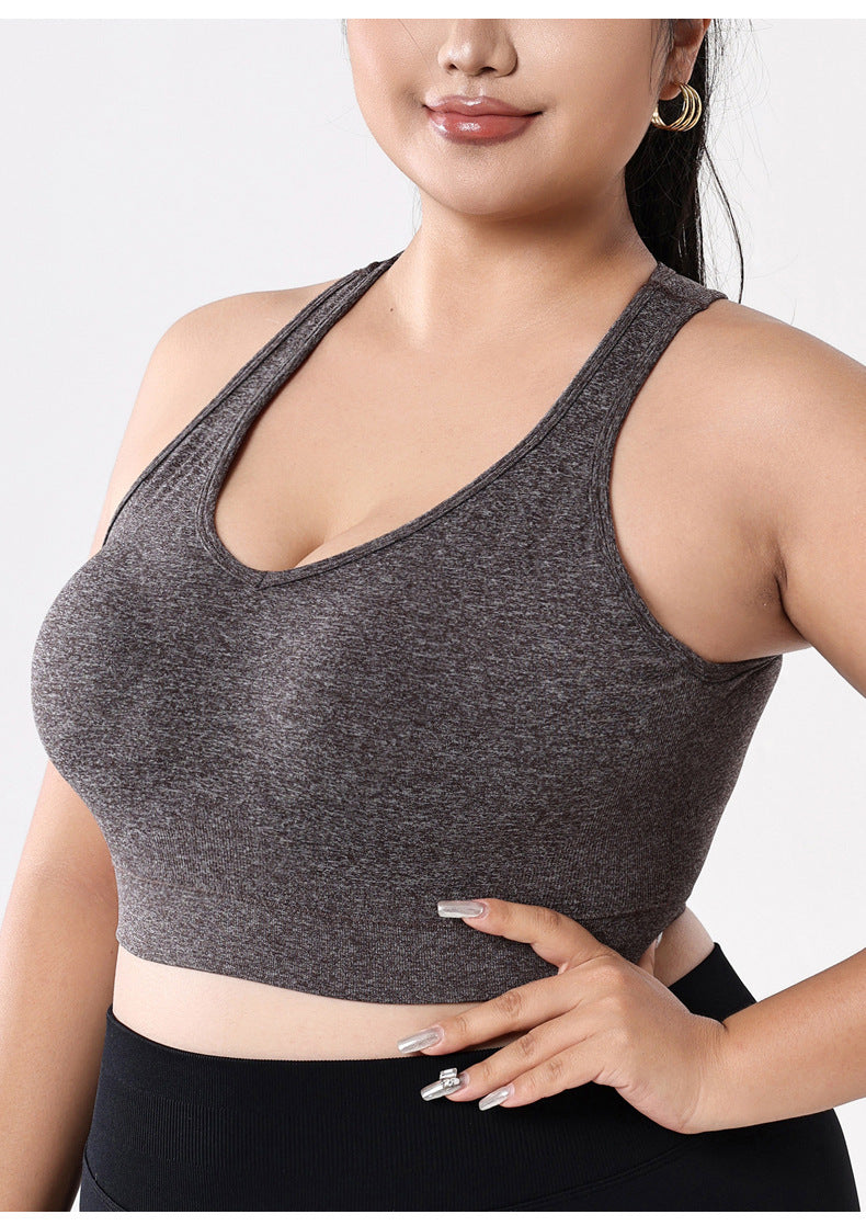 Braunes Trägertop mit festen Trägern aus Nylon in Plusgrößen