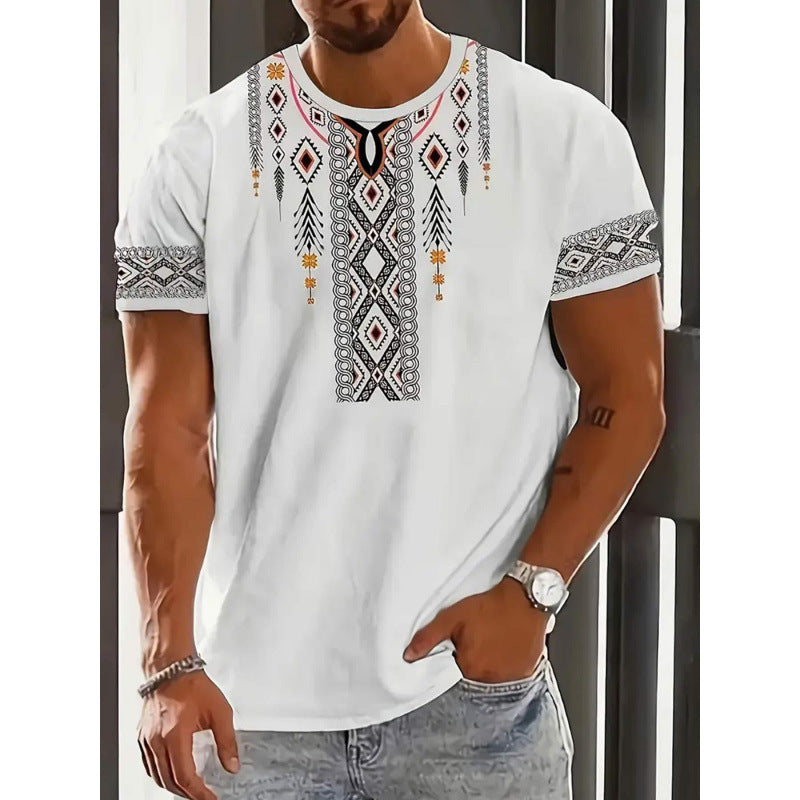 Herren Kurzarm-T-Shirt Business Casual Serie Digitaler 3D-Druck